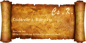 Csákvári Károly névjegykártya